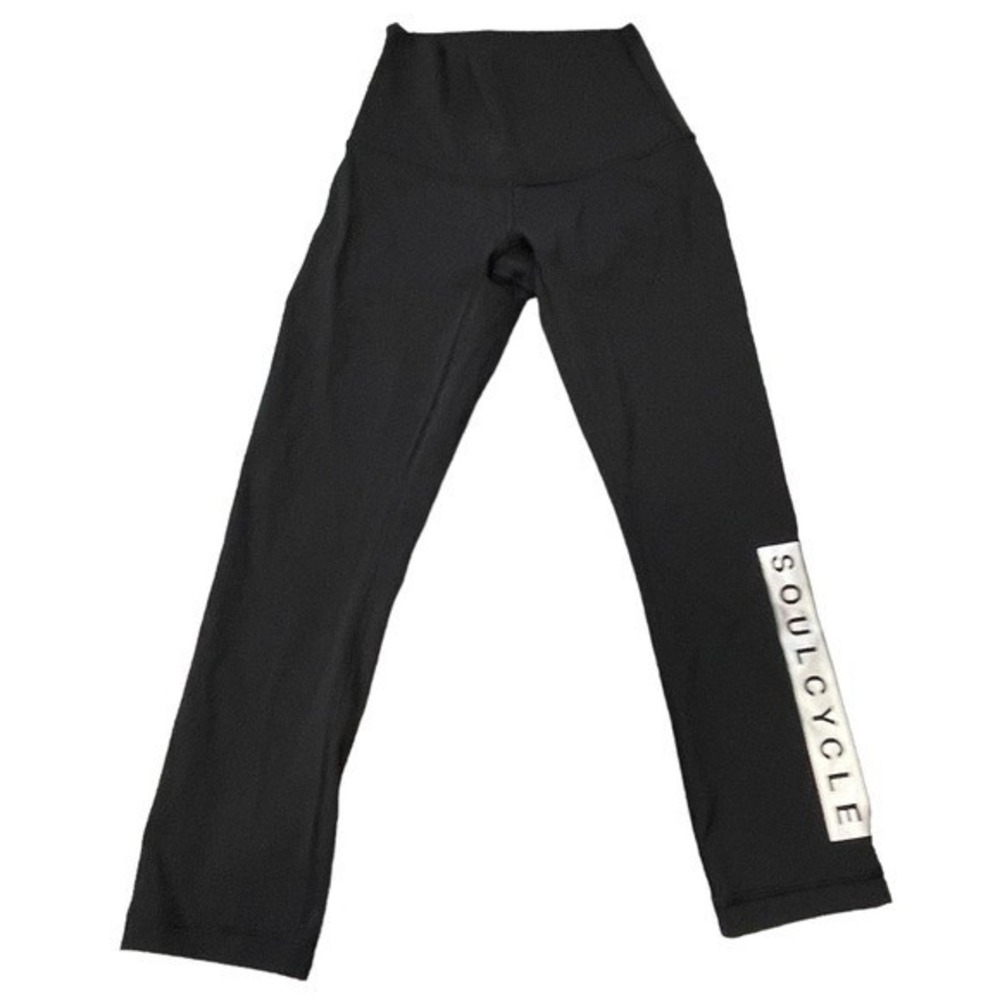 High waisted Lululemon X SOULCYCLE High Times Black cropped Leggings size 4